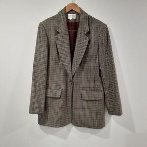 Vintage/Retro 90's Wool Tweed Single Button Businesscore Blazer